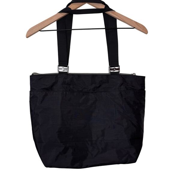BAGGALLINI Tote Bag Black Laptop Case Travel Carry On Nylon Shoulder Bag - Picture 6 of 14